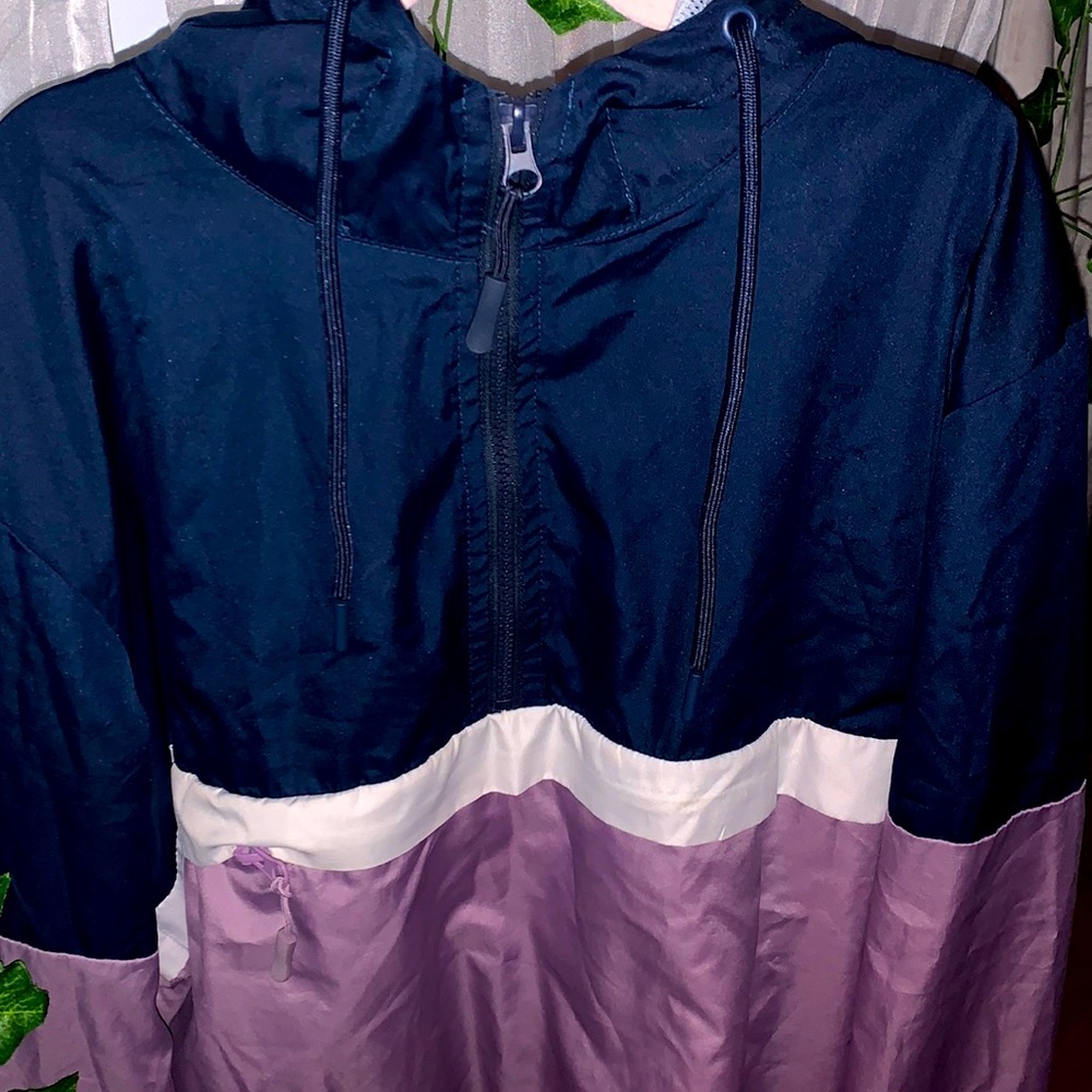 Spring jacket lavender/white and blue